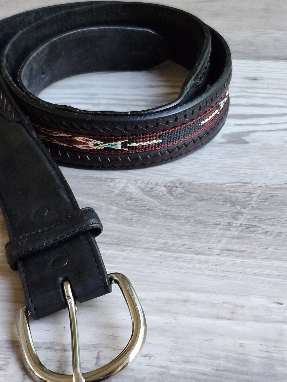 Tony Lama Leather Belt Size 40 Southwestern Woven Braided Western Cowboy Brown